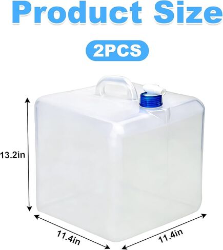 2 Pack 5.3 Gallon Collapsible Water Container with Spigot, BPA-Free Food Safe Water Storage Jug, Portable Foldable Canteen for Outdoor Camping Hiking Emergency Home Use Canteen in Saudi Arabia