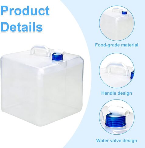 2 Pack 5.3 Gallon Collapsible Water Container with Spigot, BPA-Free Food Safe Water Storage Jug, Portable Foldable Canteen for Outdoor Camping Hiking Emergency Home Use Canteen in Saudi Arabia