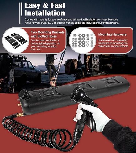 Portable 8-Gallon Pressurized Water Tank for Camping Showers, Roof-Rack Shower, Overlanding, Water Storage & Outdoor Activities Water Supply - Roof Rack Mount for Trucks & Off Road Vehicles in Saudi Arabia