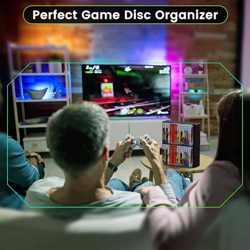 رف تخزين أقراص الألعاب رقم واحد، حامل ألعاب عالمي لأجهزة PS5/PS4/PS3/SW1/SW2/Xbox One/Xbox Series S/X CD مع رفين و32 فتحة تخزين و8 أظافر حامل أقراص PS5 للتركيب على الحائط/المكتب/الأرضية in Saudi Arabia