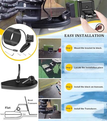 710226-1 XNT 9 DI T لمحول طاقة Humminbird Helix Transom مع سونار مزدوج الشعاع وتصوير لأسفل - 200/455 كيلو هرتز، مع محول طاقة مثبت على درجة الحرارة، أسود in Saudi Arabia