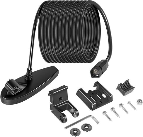 710226-1 XNT 9 DI T لمحول طاقة Humminbird Helix Transom مع سونار مزدوج الشعاع وتصوير لأسفل - 200/455 كيلو هرتز، مع محول طاقة مثبت على درجة الحرارة، أسود in Saudi Arabia
