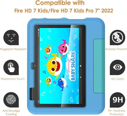 Hianjoo 2-Pack Screen Protectors Compatible with 7 Kids/ 7 Kids Pro Tablet 7" (2022 Release), Tempered Glass [HD Clarity] [9 Hardness] [Easy Installation] in Saudi Arabia