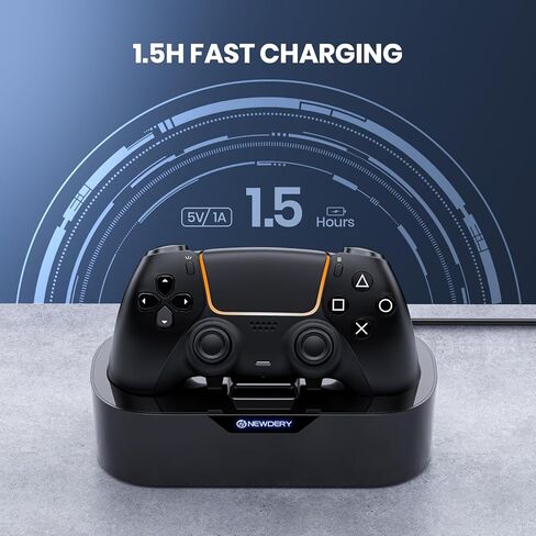 NEWDERY Single Controller Charging Dock for PlayStation 5 Controller, 10000mAh Hanging Neck Battery Pack for Meta Quest 3S/3/2, Black in Saudi Arabia