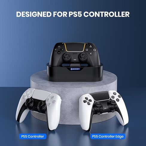 NEWDERY Single Controller Charging Dock for PlayStation 5 Controller, 10000mAh Hanging Neck Battery Pack for Meta Quest 3S/3/2, Black in Saudi Arabia