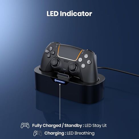 NEWDERY Single Controller Charging Dock for PlayStation 5 Controller, 10000mAh Hanging Neck Battery Pack for Meta Quest 3S/3/2, Black in Saudi Arabia