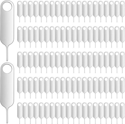 Hecila 100PCS SIM Card Removal Tool Set Universal Sim Card Tray Removal Key Tray Ejectors Pins Waterproof Universal Sim/SD Cards Pin Opening Ejector Pin fits Key Rings Multi-Functional SD Ejector Tool in Saudi Arabia