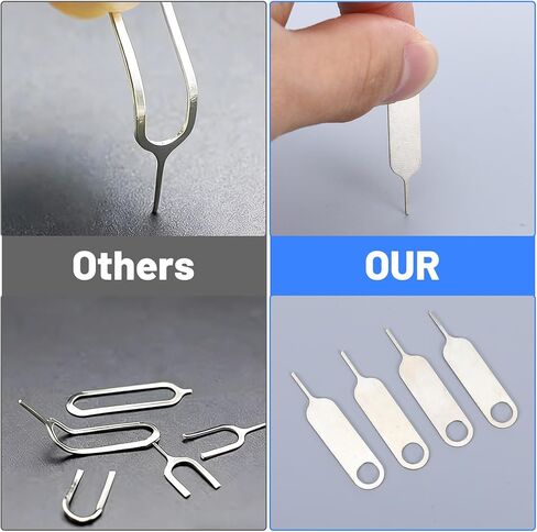 Hecila 100PCS SIM Card Removal Tool Set Universal Sim Card Tray Removal Key Tray Ejectors Pins Waterproof Universal Sim/SD Cards Pin Opening Ejector Pin fits Key Rings Multi-Functional SD Ejector Tool in Saudi Arabia