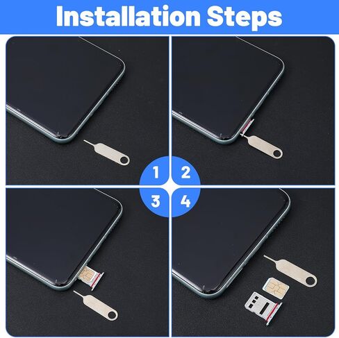 Hecila 100PCS SIM Card Removal Tool Set Universal Sim Card Tray Removal Key Tray Ejectors Pins Waterproof Universal Sim/SD Cards Pin Opening Ejector Pin fits Key Rings Multi-Functional SD Ejector Tool in Saudi Arabia