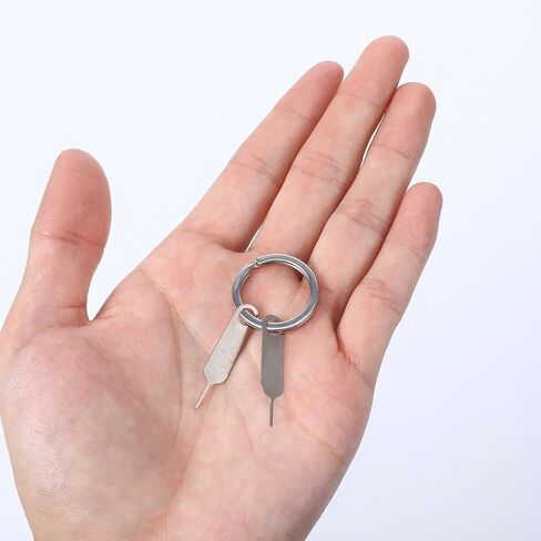 Hecila 100PCS SIM Card Removal Tool Set Universal Sim Card Tray Removal Key Tray Ejectors Pins Waterproof Universal Sim/SD Cards Pin Opening Ejector Pin fits Key Rings Multi-Functional SD Ejector Tool in Saudi Arabia