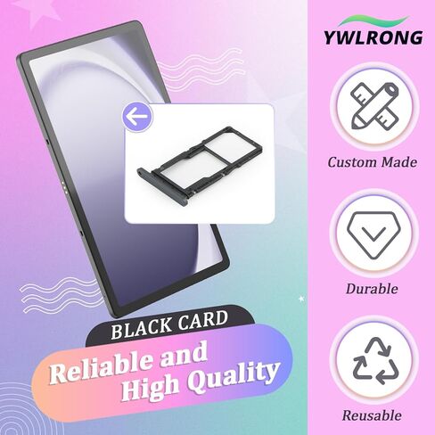 2PCS SIM Card Tray for Samsung Galaxy Tab A9+ A9 Plus SIM Card Slot Holder Replacement for Samsung Galaxy A9 Plus X210 X215 with Open Eject Pin（Black） in Saudi Arabia