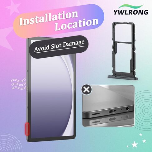 2PCS SIM Card Tray for Samsung Galaxy Tab A9+ A9 Plus SIM Card Slot Holder Replacement for Samsung Galaxy A9 Plus X210 X215 with Open Eject Pin（Black） in Saudi Arabia