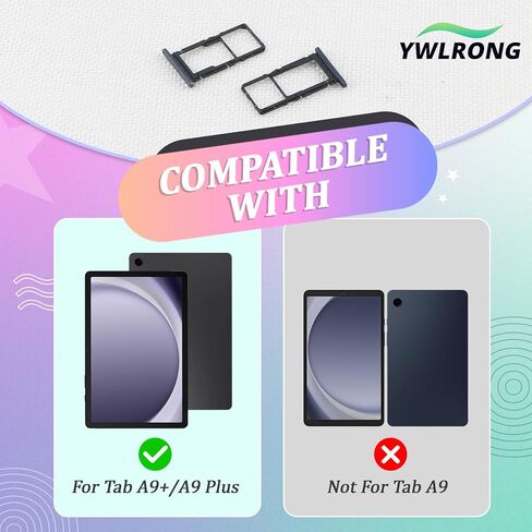 2PCS SIM Card Tray for Samsung Galaxy Tab A9+ A9 Plus SIM Card Slot Holder Replacement for Samsung Galaxy A9 Plus X210 X215 with Open Eject Pin（Black） in Saudi Arabia