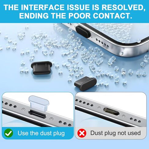 70 Pcs USB Anti Dust Cover Plugs, Silicone Male and Female Cap Port Protector, Anti Dust Cover Protector Plugs Cap for USB A Micro USB Type C Lightning Ports (8 Types with 2 Brushes) in Saudi Arabia