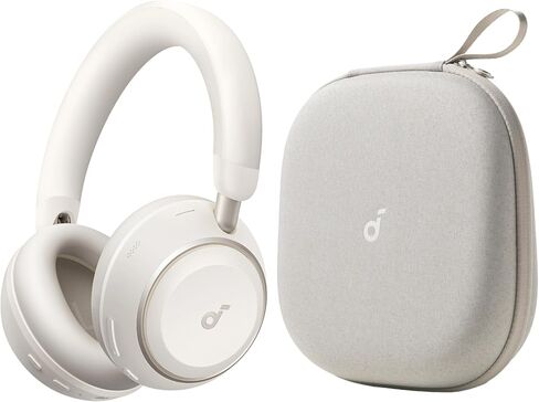سماعات Soundcore Space 2 من Anker، سماعات رأس بخاصية إلغاء الضوضاء النشطة مع حافظة واقية، ملاءمة مريحة، وقت تشغيل 50 ساعة، صوت لاسلكي LDAC عالي الدقة، اتصال مزدوج، مكالمات واضحة، بلوتوث 6.1، وضع القيلولة in Saudi Arabia