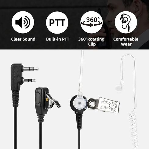 BAOFENG Walkie Talkies Earpiece with Mic Radio Earpiece for Radio earpiece UV-5R & BF-888S, 2-Pin Headset with Mic, Compatible with BF-F8HP, AR-152, UV-17R, UV-21R, DM-32 Two Way Radio(2 Pack) in Saudi Arabia