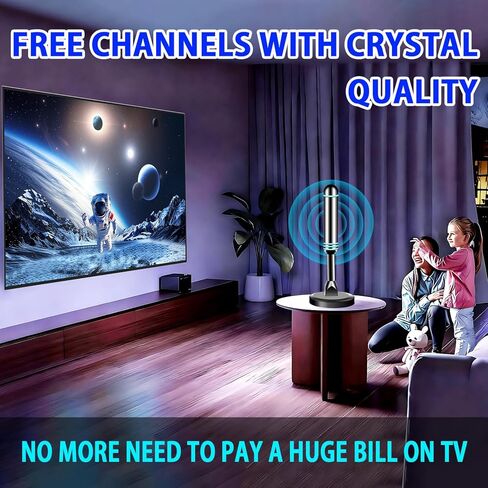 Digital TV Antenna for Smart TV Indoor,2026 Digital Antenna with Strong Magnetic Base, 360°&Long Range Reception HD Antenna, Easy Setup for TVs Without Cable in Saudi Arabia