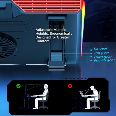 وسادة تبريد للكمبيوتر المحمول Asus Rog Gaming، إنها وحش تبديد الحرارة مع مروحة توربو قوية يمكنها التبريد السريع، وضع إضاءة RGB in Kuwait