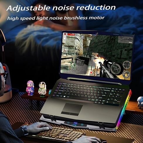 وسادة تبريد للكمبيوتر المحمول Asus Rog Gaming، إنها وحش تبديد الحرارة مع مروحة توربو قوية يمكنها التبريد السريع، وضع إضاءة RGB in Kuwait
