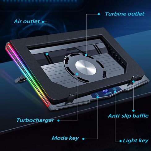 وسادة تبريد للكمبيوتر المحمول Asus Rog Gaming، إنها وحش تبديد الحرارة مع مروحة توربو قوية يمكنها التبريد السريع، وضع إضاءة RGB in Kuwait
