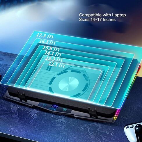 وسادة تبريد للكمبيوتر المحمول Asus Rog Gaming، إنها وحش تبديد الحرارة مع مروحة توربو قوية يمكنها التبريد السريع، وضع إضاءة RGB in Kuwait