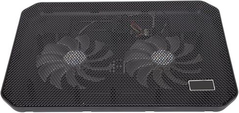 Dual Fans Laptop Cooling Pad, Ergonomic Design, Fast Heat Dissipation, USB Port, Silent Operation, Excellent for Gaming Laptops Under 17in in Saudi Arabia
