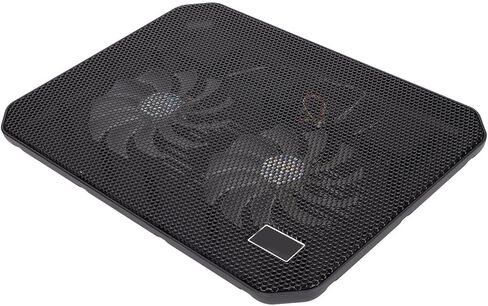 Dual Fans Laptop Cooling Pad, Ergonomic Design, Fast Heat Dissipation, USB Port, Silent Operation, Excellent for Gaming Laptops Under 17in in Saudi Arabia