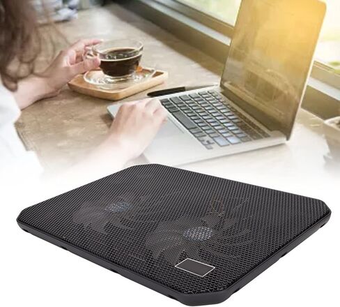 Dual Fans Laptop Cooling Pad, Ergonomic Design, Fast Heat Dissipation, USB Port, Silent Operation, Excellent for Gaming Laptops Under 17in in Saudi Arabia