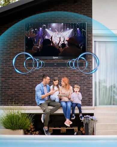 SYLVOX 43" Outdoor Smart TV with Soundbar, 4K Weatherproof TV for Patio & Backyard, 700-Nit Brightness, IP55 Waterproof, Partial Sun (Patio Series) in Saudi Arabia