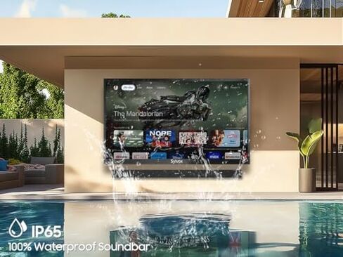 SYLVOX 43" Outdoor Smart TV with Soundbar, 4K Weatherproof TV for Patio & Backyard, 700-Nit Brightness, IP55 Waterproof, Partial Sun (Patio Series) in Saudi Arabia