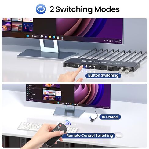 4K@60Hz HDMI KVM Switch 1 Monitor 5 Computers, USB 3.0 5 Port KVM Switch for Controlling 5 Computers with 1 Set of Keyboard, Mouse and 1 Monitor in Saudi Arabia
