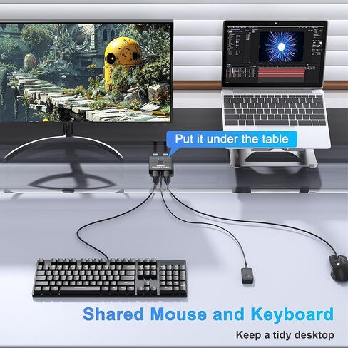 محول USB 3.0 2 في 2 مخرج، محول USB 2 جهاز كمبيوتر لمشاركة لوحة المفاتيح والماوس وكاميرا ويب الماسح الضوئي للطابعة، مقسم الطابعة لجهازي كمبيوتر، 2 منفذ USB-A مفتاح تحديد مع كابلين USB ووحدة تحكم سطح المكتب in Kuwait