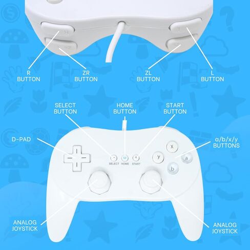 Old Skool Wii Classic Pro Controller for Wii and WiiU White in Saudi Arabia