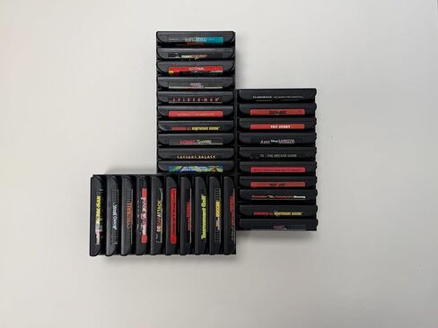 شاشة عرض منظم لألعاب الفيديو مثبتة على الحائط متوافقة مع ألعاب Sega Genesis فضفاضة، باللون الأسود، تحمل 10 خراطيش، مجموعة من 3 in Saudi Arabia