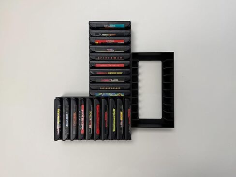 شاشة عرض منظم لألعاب الفيديو مثبتة على الحائط متوافقة مع ألعاب Sega Genesis فضفاضة، باللون الأسود، تحمل 10 خراطيش، مجموعة من 3 in Saudi Arabia