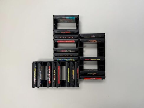 شاشة عرض منظم لألعاب الفيديو مثبتة على الحائط متوافقة مع ألعاب Sega Genesis فضفاضة، باللون الأسود، تحمل 10 خراطيش، مجموعة من 3 in Saudi Arabia