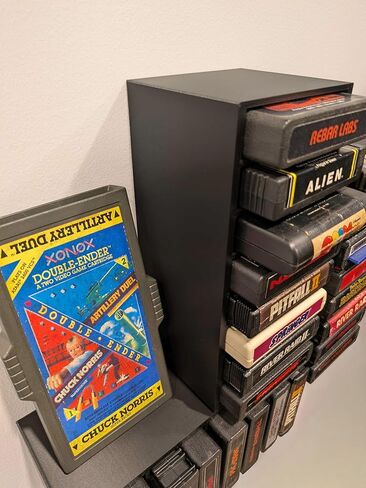 Video Game Wall Mount Organizer Display Compatible with Atari 2600 Cartridges, Black, Holds 8 Cartridges, Set of 3 in Saudi Arabia