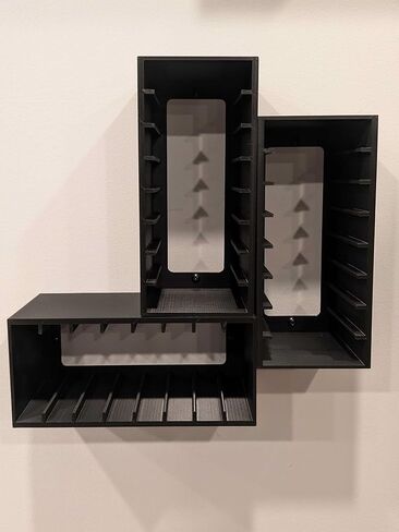 Video Game Wall Mount Organizer Display Compatible with Atari 2600 Cartridges, Black, Holds 8 Cartridges, Set of 3 in Saudi Arabia