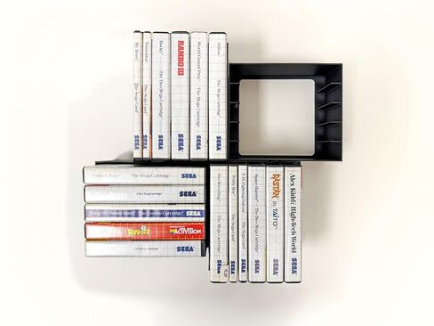 Video Game Wall Mount Organizer Display Compatible with Sega Master System Boxes Games, Black, Holds 5 Cartridges, Set of 4 in Saudi Arabia
