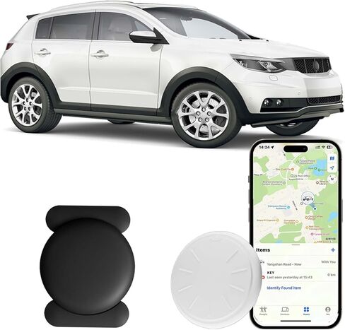 GPS Tracker for Vehicles, Tracker Device for Vehicles No Subscription, No Monthly Fee, Car Tracker Device Hidden Work with Find My (iOS Only), Magnetic Real-Time Vehicle Tracker for Kids Dogs, Black in Saudi Arabia