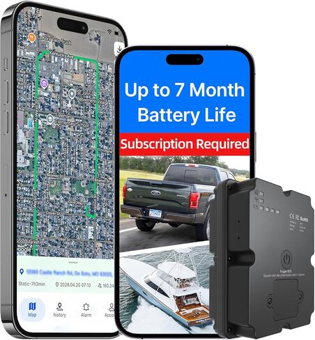 Magnetic GPS Tracker for Vehicles, Tracking Devices for Cars Hidden, Up to 7 Months Battery Life, IP67 Waterproof, Real-Time 4G LTE Assets & Car Tracking Device, Unlimited Range, Subscription Required in Saudi Arabia