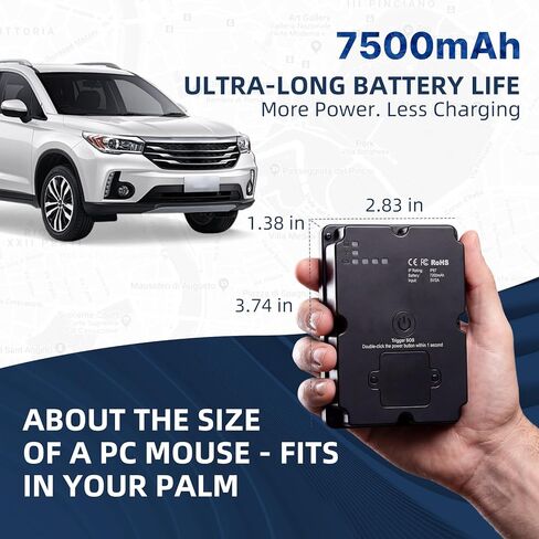 Magnetic GPS Tracker for Vehicles, Tracking Devices for Cars Hidden, Up to 7 Months Battery Life, IP67 Waterproof, Real-Time 4G LTE Assets & Car Tracking Device, Unlimited Range, Subscription Required in Saudi Arabia