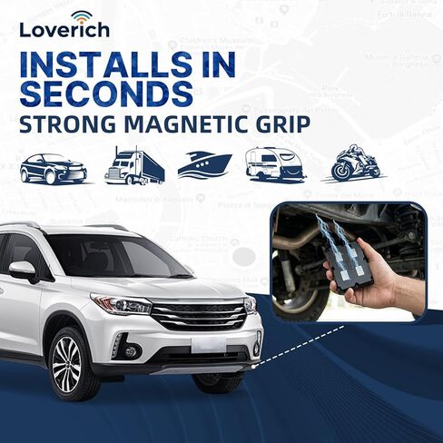 Magnetic GPS Tracker for Vehicles, Tracking Devices for Cars Hidden, Up to 7 Months Battery Life, IP67 Waterproof, Real-Time 4G LTE Assets & Car Tracking Device, Unlimited Range, Subscription Required in Saudi Arabia