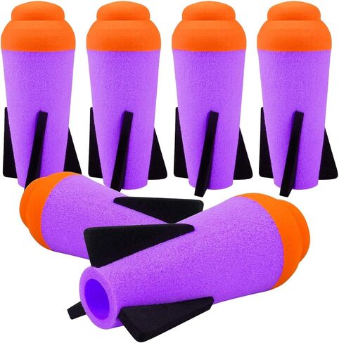Ruibytree 6 Pack Mega Missile Refill with Carrying Strap - Toy Rocket Launcher Ammo for Nerf N-Strike Elite Series （Orange） in Saudi Arabia