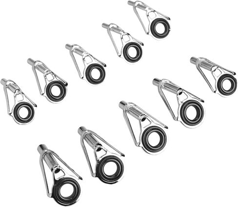 80Pcs Fishing Rod Guide Rings Set, Stainless Steel Ceramic Guide Rings in 10 Sizes, Easy to Install with Storage Case, for Replacement Accessory in Saudi Arabia