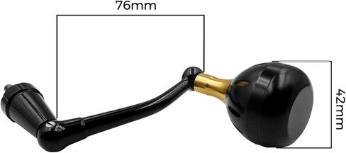 76mm Power Handle Compatible with Penn Spinfisher VII 5500-6500 LC V VI Slammer III IV Reel, Black 42mm Round Knob Japanese NMB Bearings, No Drill 10 Sec Install in Saudi Arabia