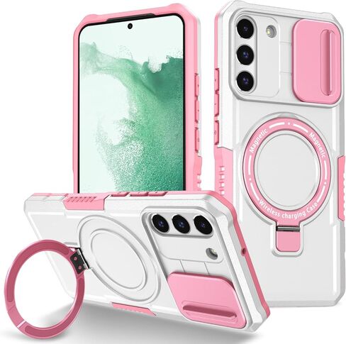 Phone Case for Samsung S22 Plus with Ring Stand Magnetic Black fits Wireless Charger, Camera Lens Protector Cover for Samsung Galaxy S22 Plus Case Shockproof Anti-Slip (Blue) in Saudi Arabia