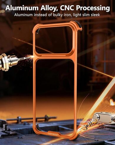 حافظة معدنية ممتصة للصدمات لهاتف iPhone 17 Pro Max، إطار من سبائك الألومنيوم وخلفية مجوفة وحافة مرتفعة متوافقة مع Magsafe، غطاء حماية نحيف ومقاوم للصدمات وغطاء صلب بارد، برتقالي كوني in Kuwait