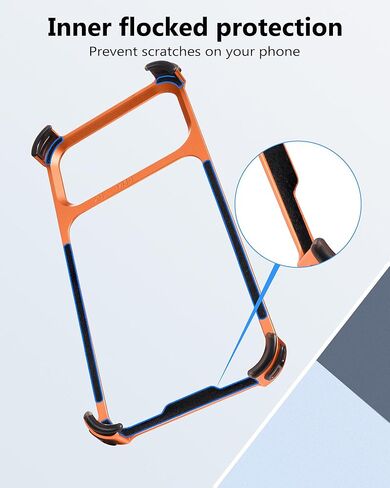 حافظة معدنية ممتصة للصدمات لهاتف iPhone 17 Pro Max، إطار من سبائك الألومنيوم وخلفية مجوفة وحافة مرتفعة متوافقة مع Magsafe، غطاء حماية نحيف ومقاوم للصدمات وغطاء صلب بارد، برتقالي كوني in Kuwait