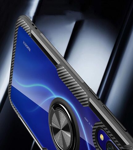 حافظة SORAKA شفافة لهاتف Xiaomi Mi 9 Lite مع حامل حلقي، حافظة نحيفة وغطاء صلب شفاف من البولي كربونات لهاتف Xiaomi Mi 9 Lite مع لوحة معدنية لحامل هاتف السيارة المغناطيسي in Kuwait